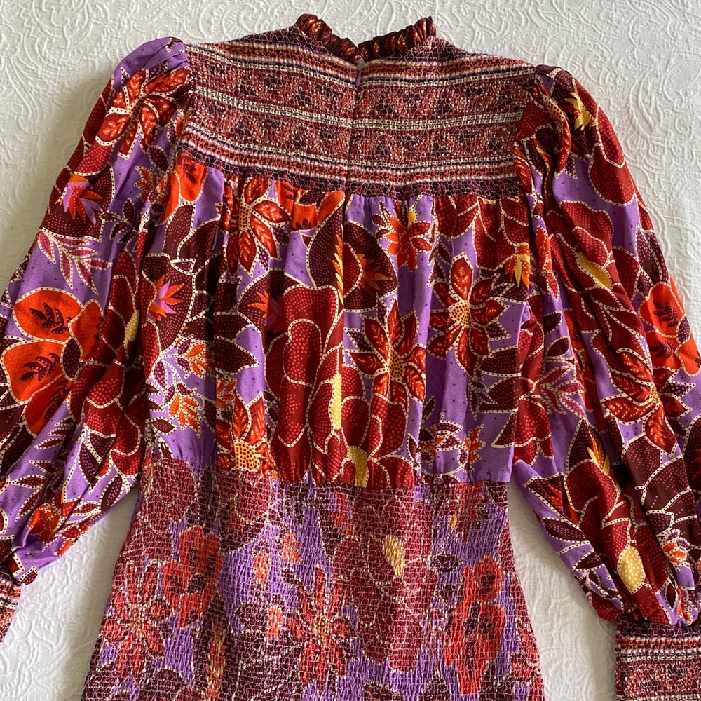 š„ FARM RIO Sweet Floral Long Sleeve Minidress - Picture 9 of 17